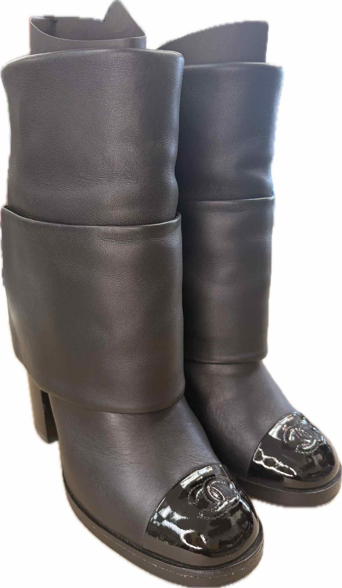 CHANEL 2015 Interlock CCn Logo Boots