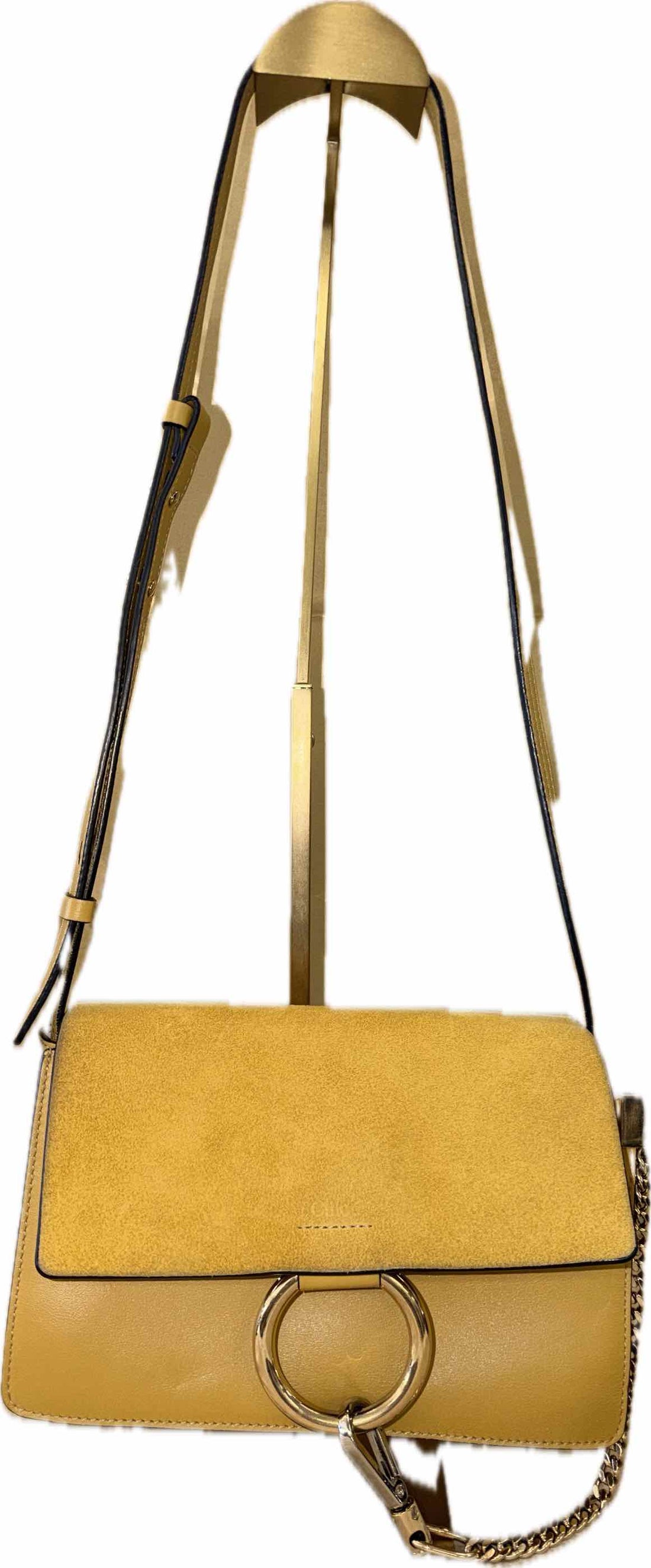 Chloe Mustard Faye Leather Suede Shoulder Bag