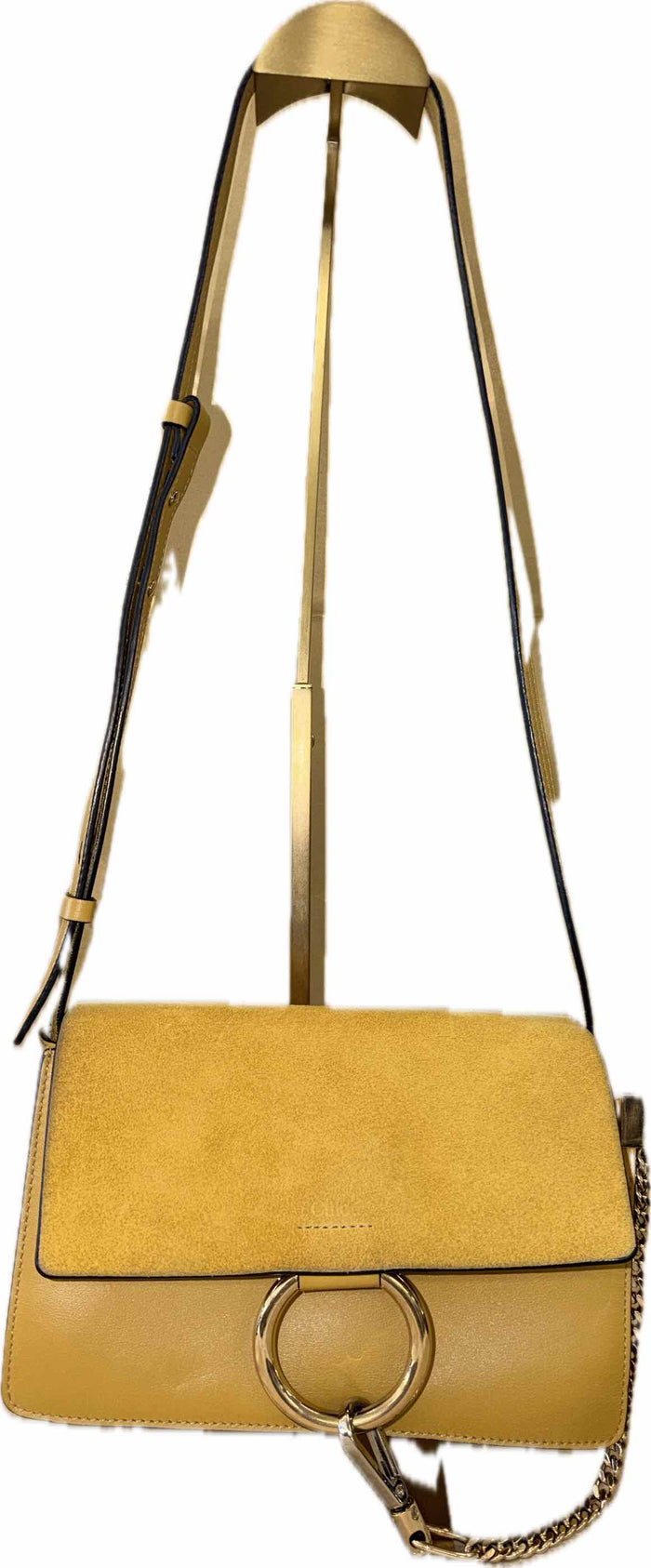 Chloe Mustard Faye Leather Suede Shoulder Bag